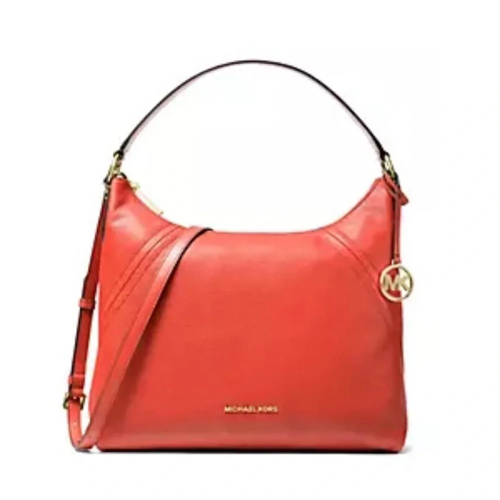 Michael Kors Orange Leather Hobo Bag